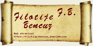 Filotije Bencuz vizit kartica